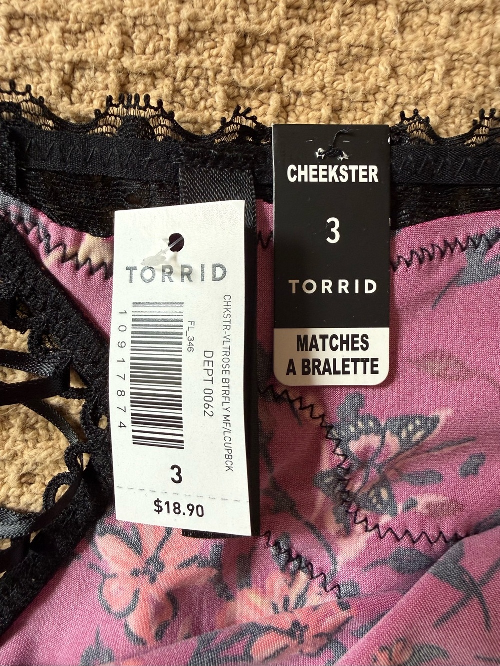 NWT 2 pair torrid size 3 cheekster lace panties - Picture 4 of 8
